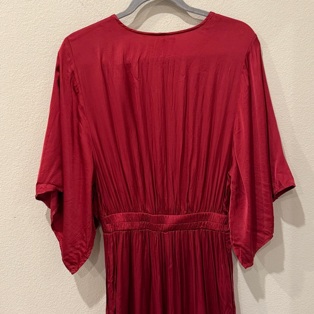 NWT Free People Young Fabulous and Broke Rose Tie-Front Satin Jumpsuit Size M - Picture 8 of 11